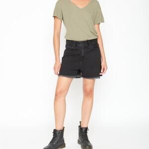 Sandrine Rose + Free People Black Denim Cut off shorts Size 26